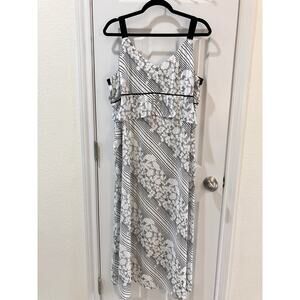 Cabi Glide Dress Size Large Style 6691 Black White Floral Cocktail Dinner Cruise